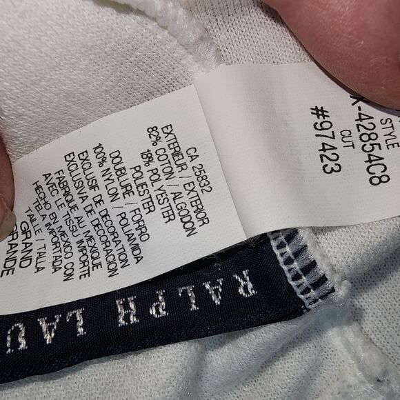 RALPH LAUREN sz L White Terry Cloth Halter Cover Up Dress Gold Pony - Picture 9 of 12